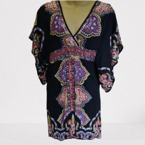 Lola P. Kaftan Dress Boho Cover Up Dolman Sleeve